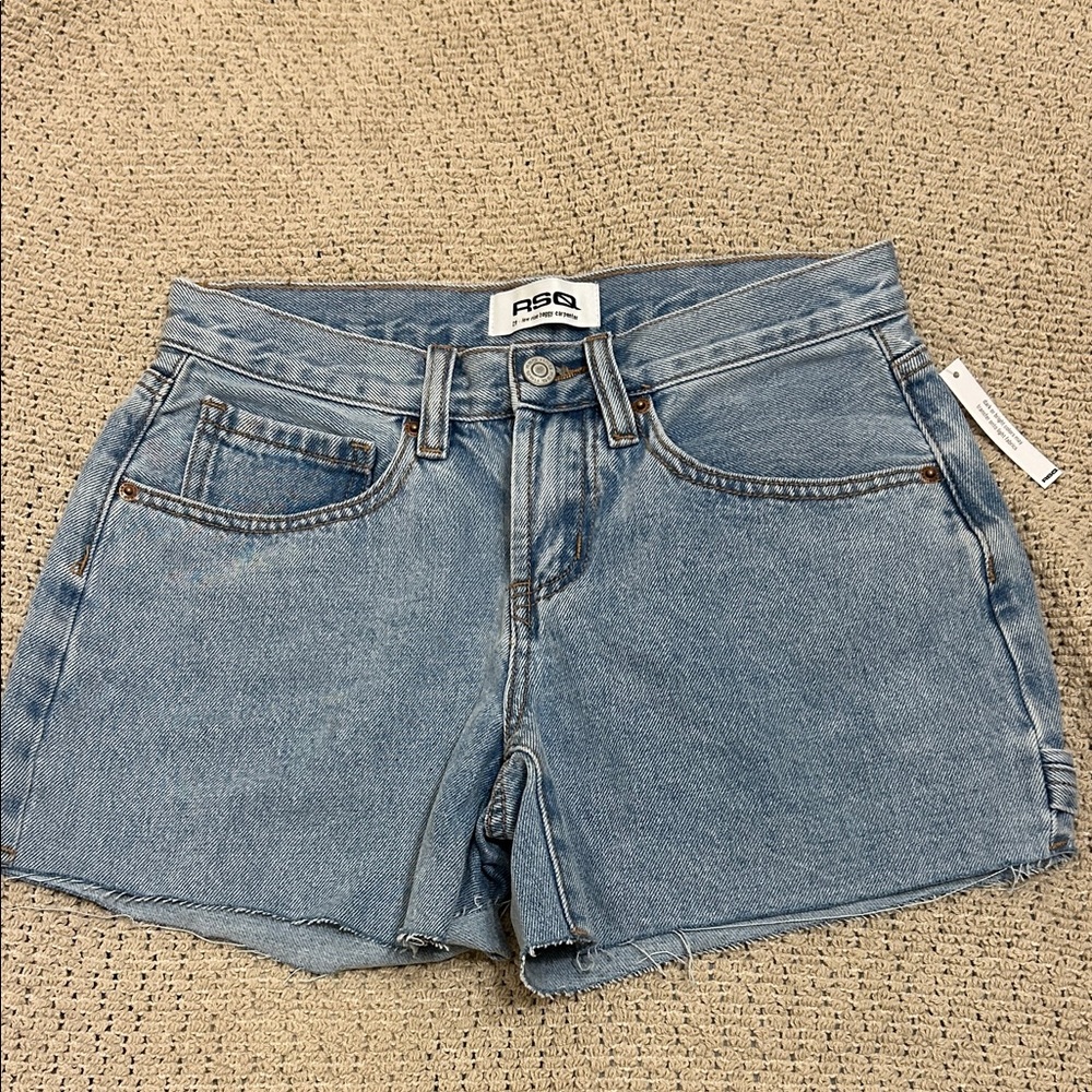 High-Rise RSQ carpenter Light Blue Denim Shorts